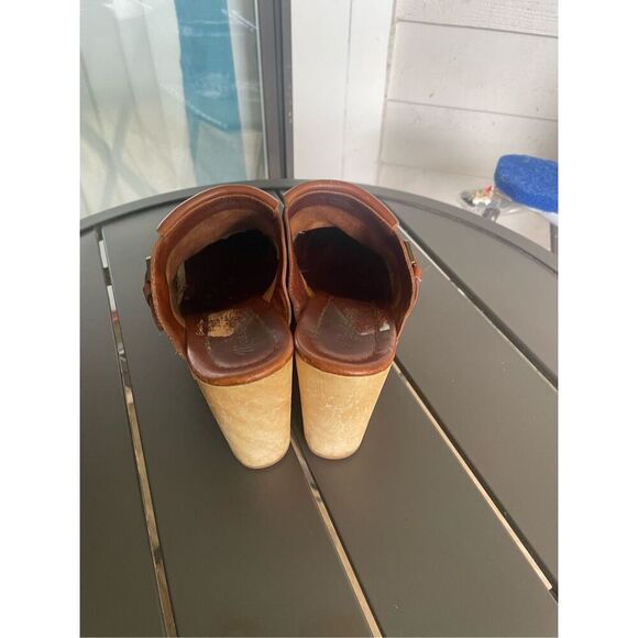 Madewell Kitlie Fringe Wood Heel Clogs Wedge Brown Size 10 - Picture 13 of 14